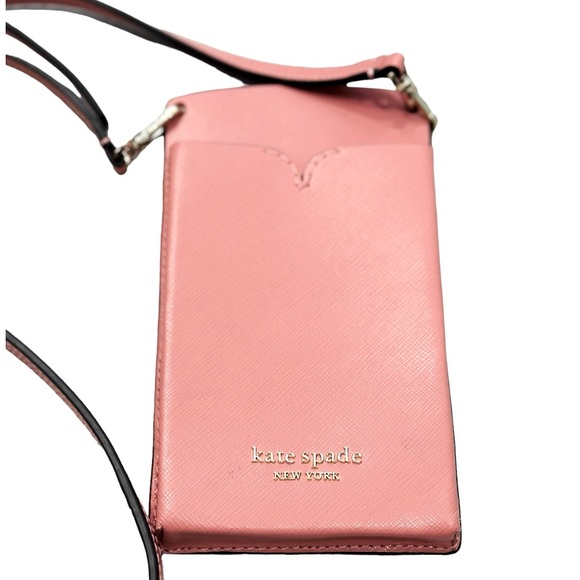 NEW Kate Spade Spencer Leather Slim Phone Case Crossbody in Serene Pink - Picture 3 of 5